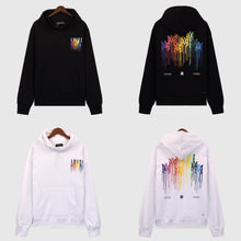 Amiri Hoodie OW Rainbow Letter Pattern Pullover Hooded Sweater