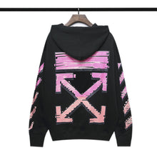 Off White hoodie red gradual change arrow pattern hooded