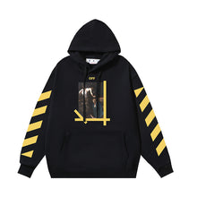 OW Angel Caravaggio diagonal striped arrow print hooded sweater