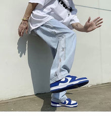 Men Jeans Ripped Jeans Summer Baggy Straight Trousers Wide Leg Trousers