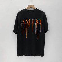Amiri T Shirt Colorful Splash Ink Casual Hip Hop round Neck Short Sleeve T-shirt