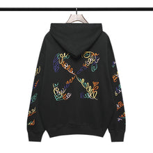 Off White hoodie creative color curved embroidered arrow hooded
