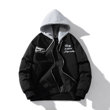 Mens Vintage Jackets Embroidered baseball jersey hooded jacket