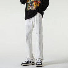Men Jeans Tie-Dyed Jeans Men's Spring and Autumn Black Straight Pants