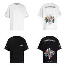 CHH Heart T Shirts Colorful Cross Flower Arm Short Sleeve
