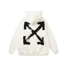 Off White hoodie Cartoon graffiti arrow pattern fleece hoodie