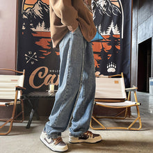 Men Jeans Fall Baggy Straight Trousers Wide Leg Trousers