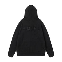 Amiri Hoodie AMI logo embroidered hooded sweater with holes