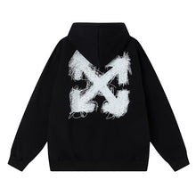 Off White hoodie graffiti yarn arrow pattern pullover hooded