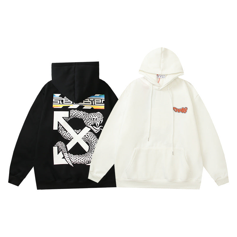 Off White hoodie boa pattern arrow fleece hooded