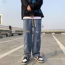 Men Jeans Summer Baggy Straight Trousers Wide Leg Pants