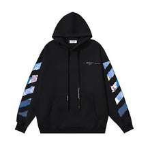 OW Monet oil painting arrow pattern print hooded sweater