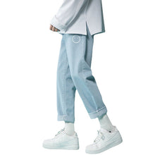 Men Jeans Summer Light-Colored Loose Straight Casual Pants