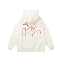 Off White hoodie cartoon series arrow pattern fleece hooded