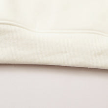 Off White hoodie with a fleece hood with a palm globe arrow pattern