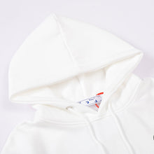 OFF handshake arrow pattern fleece hooded sweatshirt