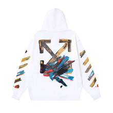 OW graffiti paint print pattern pullover hooded sweater