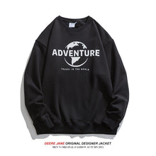 Men Pullover Hoodie Sweater Men's and Women's Spring and Autumn Loose Blue Autumn Top