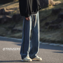 Men Jeans Washed Jeans Men's Summer Retro Oversize Straight-Leg Trousers