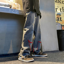 Men Jeans Hiphop Loose Straight Wide Leg Pants