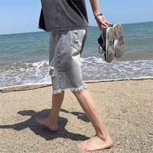 Men Jeans Hole Repair Denim Shorts Summer Vintage Shorts