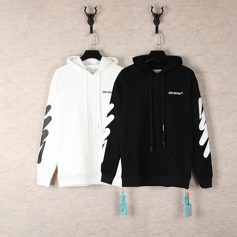 OW Wave Arrow Printed Hooded Sweater