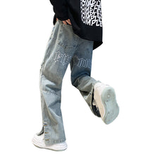 Men Jeans Embroidered Jeans Men's Spring/Summer Hip Hop Straight-Leg Pants