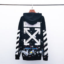 Off White hoodie Fireworks Ink Graffiti Hooded