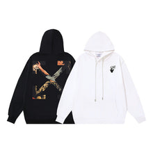OW Skull Girl print pullover hooded sweater