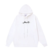 OW Hand-Painted Arrow Pattern Printed Hooded Sweatshirt