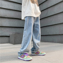 Men Jeans Embroidered Jeans Straight Oldschool Trousers