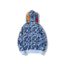 Bathing Ape Bape Hoodie Camouflage Double Hat Autumn/Winter Fleece Cardigan Zipper Loose Shark