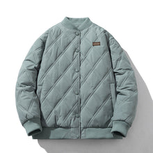 Men Vintage Jackets Loose Rhombus Cotton Vintage Baseball Jacket