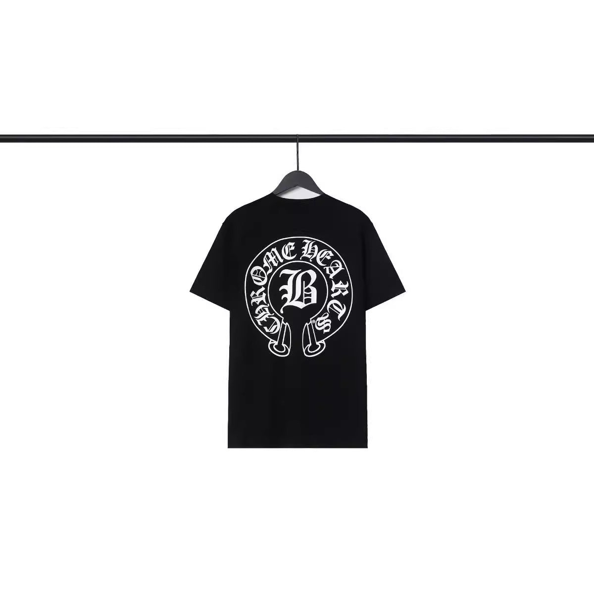 CHH Heart T Shirts Sanskrit Cross Print Loose Short Sleeve T-Shirt