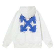 Off White hoodie graffiti yarn arrow pattern pullover hooded