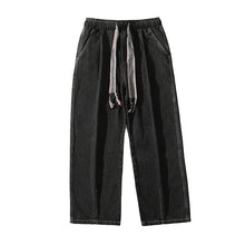 Men Jeans Worn Jeans Men Autumn and Winter Loose plus Size Wide Straight Wide Leg Casual Trousers