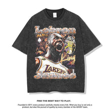 Nba T Shirt James Printed Short-Sleeved T-shirt Men's and Women's Heavy Fashion Brand round Neck Washed