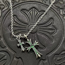Chrome Hearts Necklace Vintage Double Cross Diamond Pendant for Men and Women