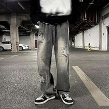 Men Jeans Oldschool Ripped Jeans Men's Summer Loose Straight P Pants