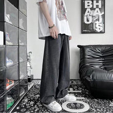 Men Jeans Oversize Autumn Wide Leg Pants Baggy Straight Trousers