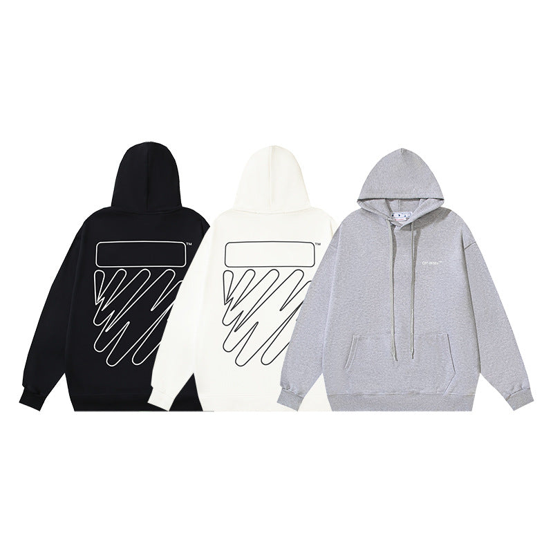 Off White hoodie ECG Pattern Arrow Sleeve Hood