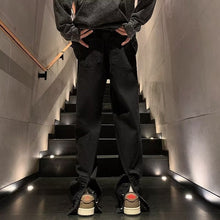 Men Jeans Fork Jeans Men Spring Retro Washed Straight-Leg Pants