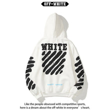 Off White hoodie 喷墨字母箭头图案加绒连帽