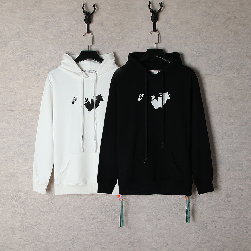 Off White hoodie three-dimensional arrow pattern pullover hoodie