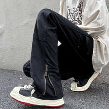 Men Jeans Vintage Jeans Black Elastic Loose Straight Casual Trousers