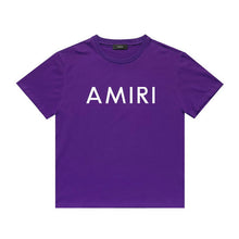 Amiri T Shirt Letter Print Casual Hip Hop round Neck Short Sleeve T-shirt