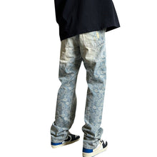 Men Jeans Ripped Jeans Men's Washed Vintage Paisley Straight Casual Pants