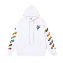 OW graffiti paint print pattern pullover hooded sweater