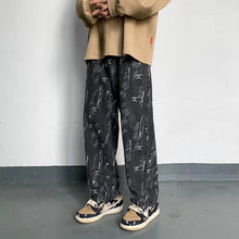 Men Jeans Autumn Leisure Straight-Leg Pants Retro Trousers