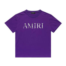 Amiri T Shirt Lettered Casual Hip Hop High Street round Neck Short Sleeve T-shirt